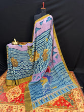 Kalamkari Ocean Theme Saree with Artistic Wave & Whale Design | Elegant Statement Saree for Festive & Casual Wear | Kalakarie