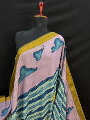 Kalamkari Ocean Theme Saree with Artistic Wave & Whale Design | Elegant Statement Saree for Festive & Casual Wear | Kalakarie