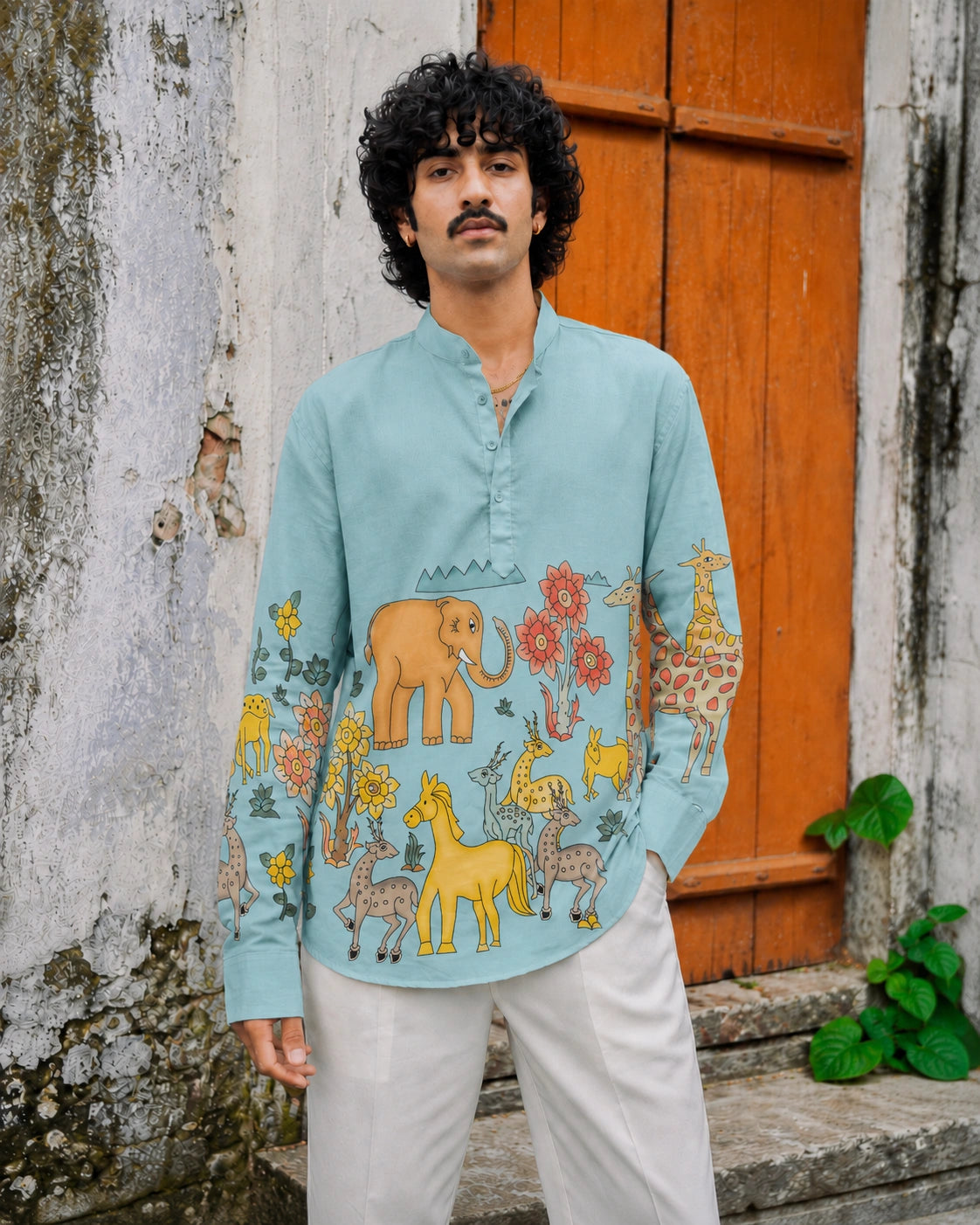 Aqua Jungle Kurta Shirt
