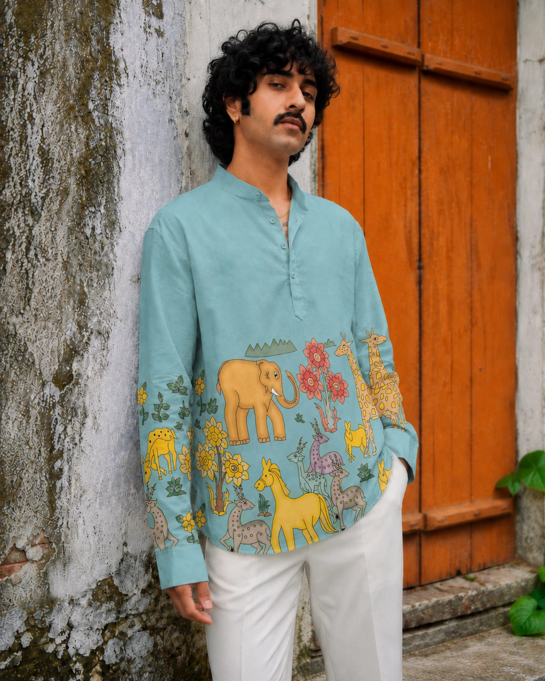 Aqua Jungle Kurta Shirt