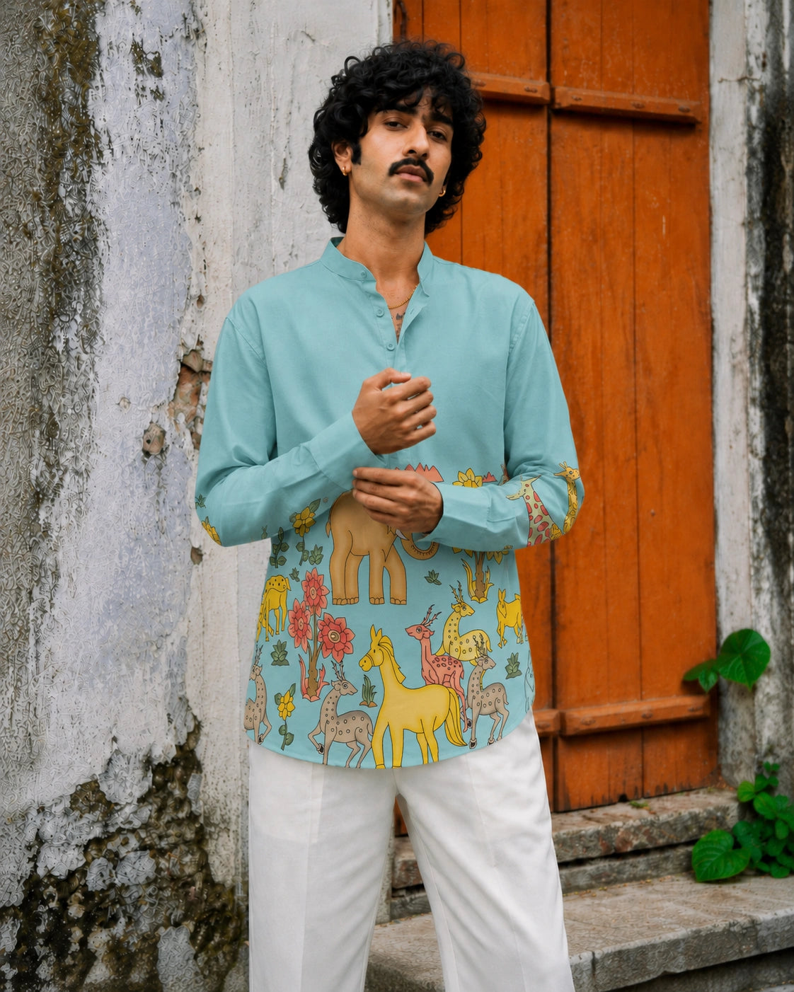 Aqua Jungle Kurta Shirt