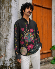 Madhav Noir Kurta Shirt