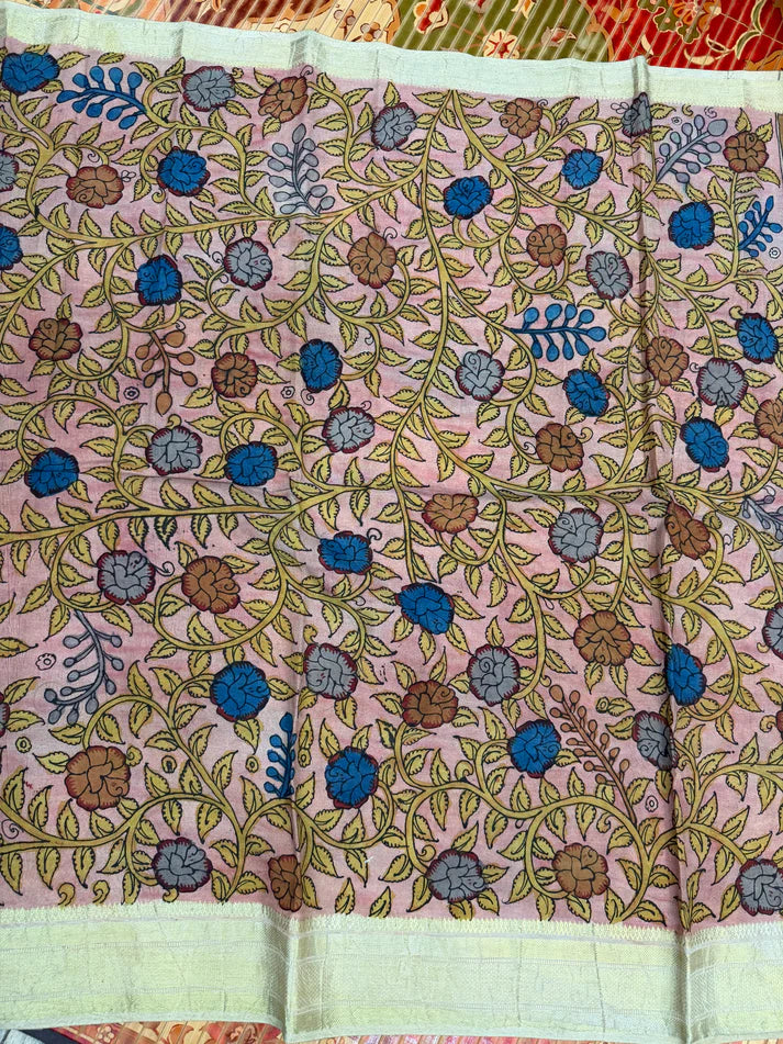 Kalamkari Design Cotton Silk Saree for Women | Elegant Floral & Traditional Print Saree | Lightweight Festive & Daily Wear | Kalakarie